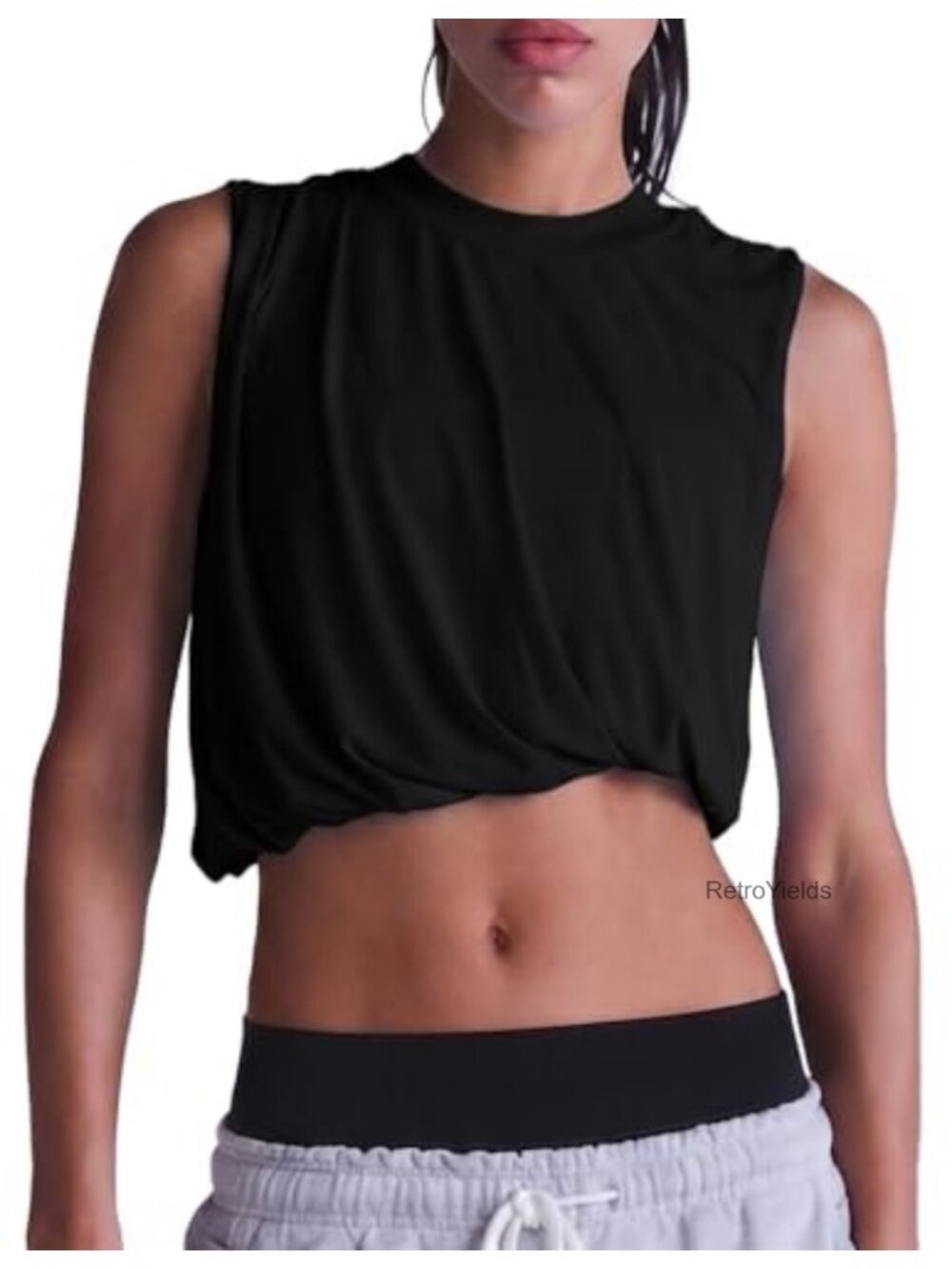 Women's Workout Tank Top Ice Silk Sleeveless Gym Running Athletic Crop